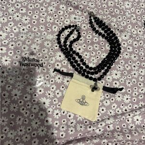 Vivienne Westwood Messaline Three Row Drop Choker